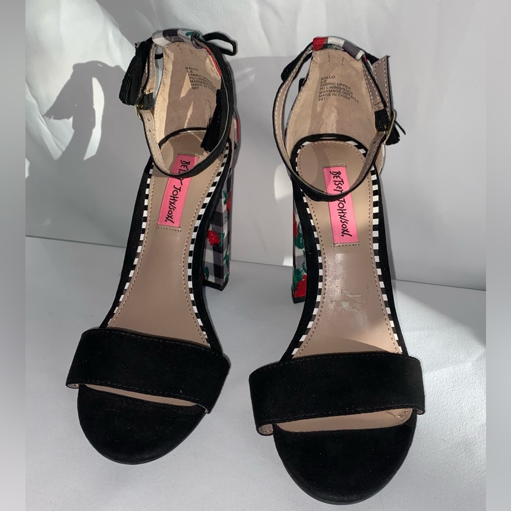 Betsey Johnson Red Heels Strappy Stiletto Sandals